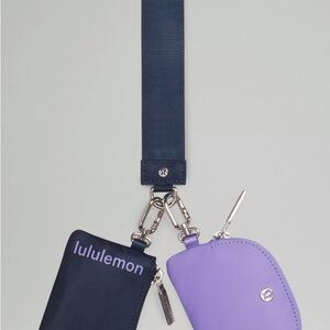 Lululemon Athletica Navy and Purple dual pouch wristlet